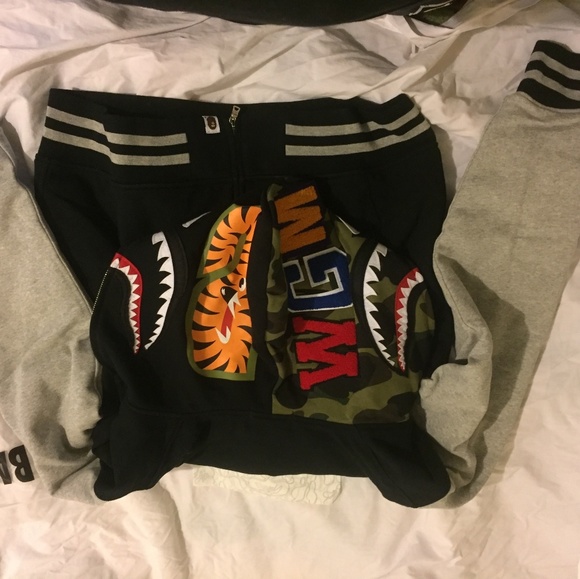 Bape Other - Black Med Bape varsity shark hoodie